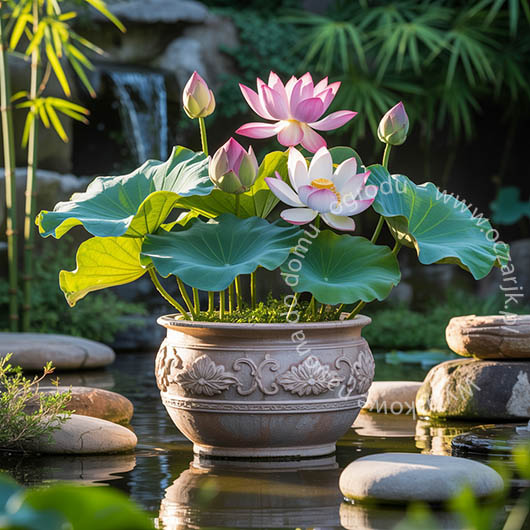 Kwiat lotosu grążel nenufar Nymphaea