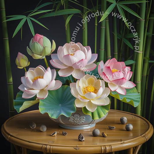 Kwiat lotosu grążel nenufar Nymphaea